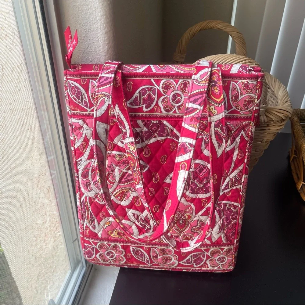 Vera Bradley Quilted Red Floral Personal Laptop Bag